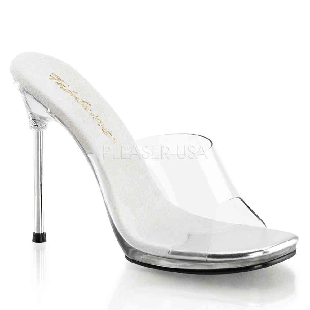 - CHIC01 Pantoletten mit Absatz - Transparent/Silberfarben Product image